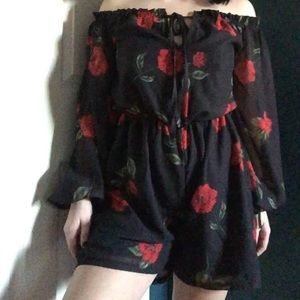 Rose Patterned Romper